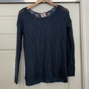 HIPPIE ROSE Long Sleeve Cotton Blend Pullover Med